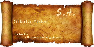Sikula Andor névjegykártya